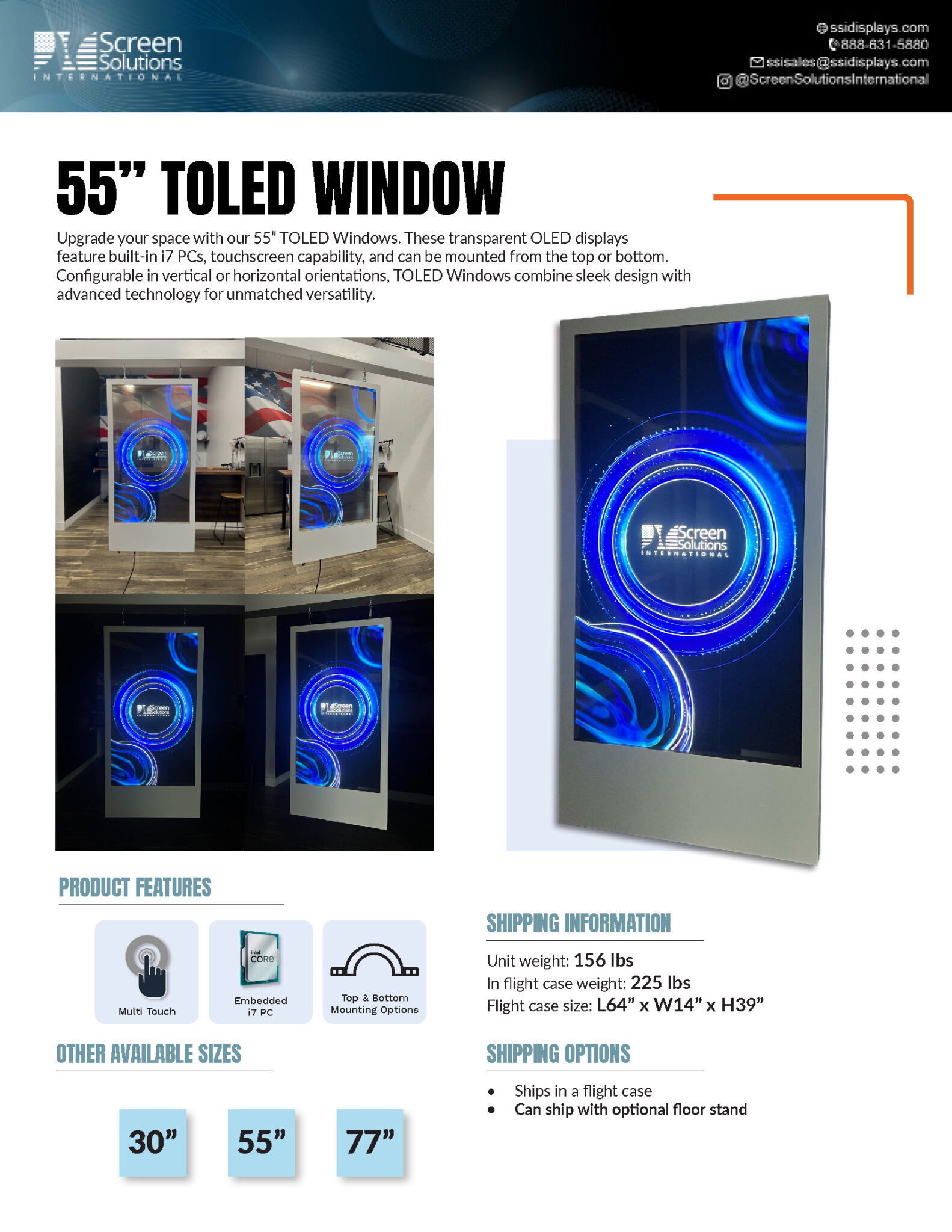 55 Inch TOLED Window - Screen Solutions International - Holographic ...