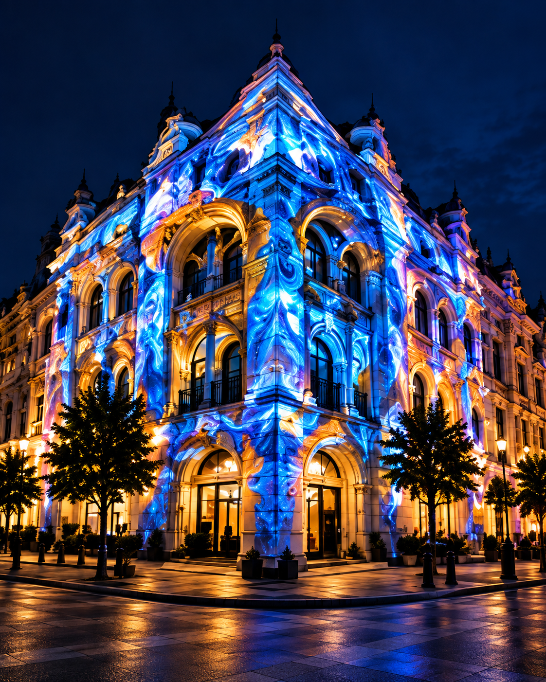 Architectural window projection mapping