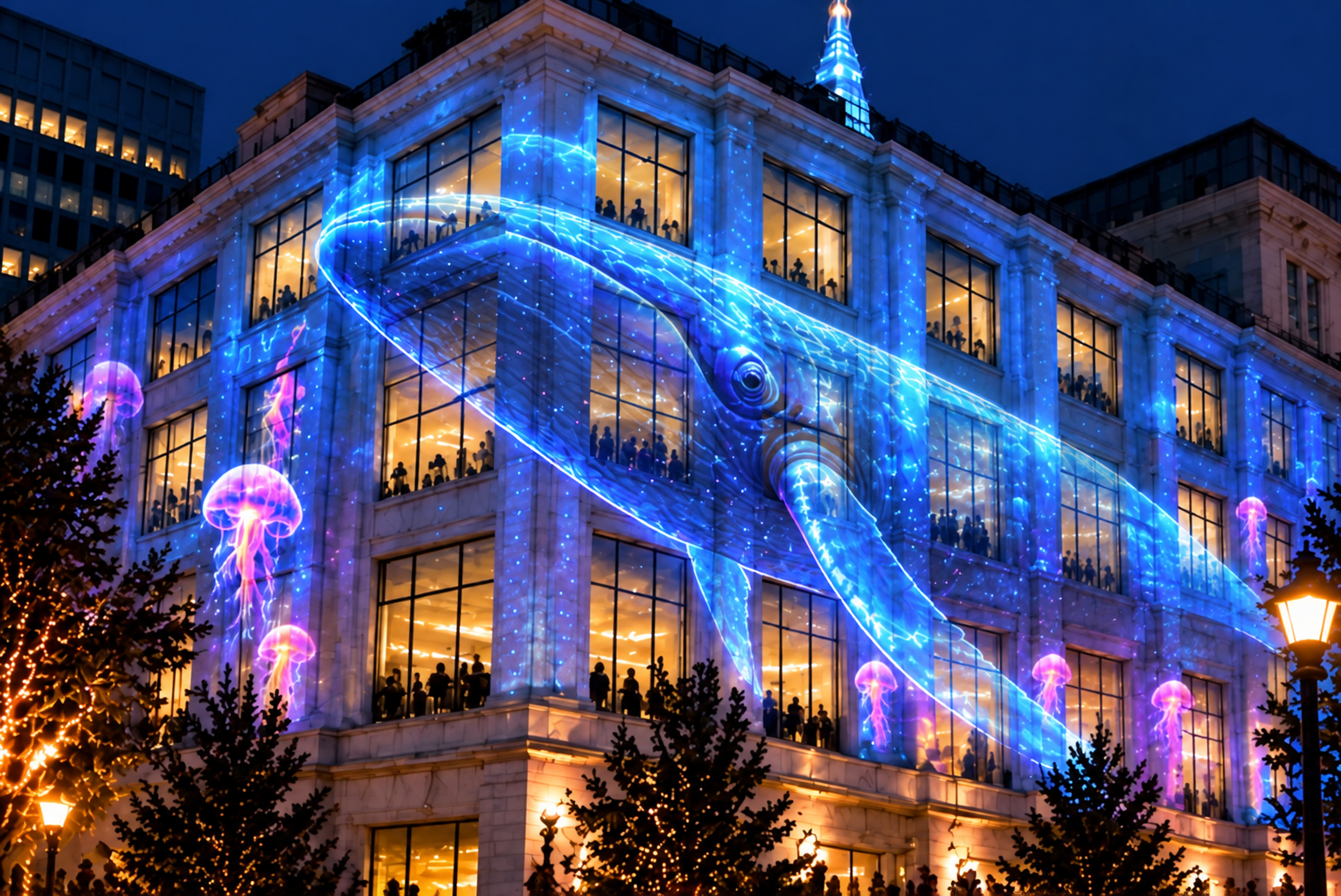Projection mapping before Window Mapping Film