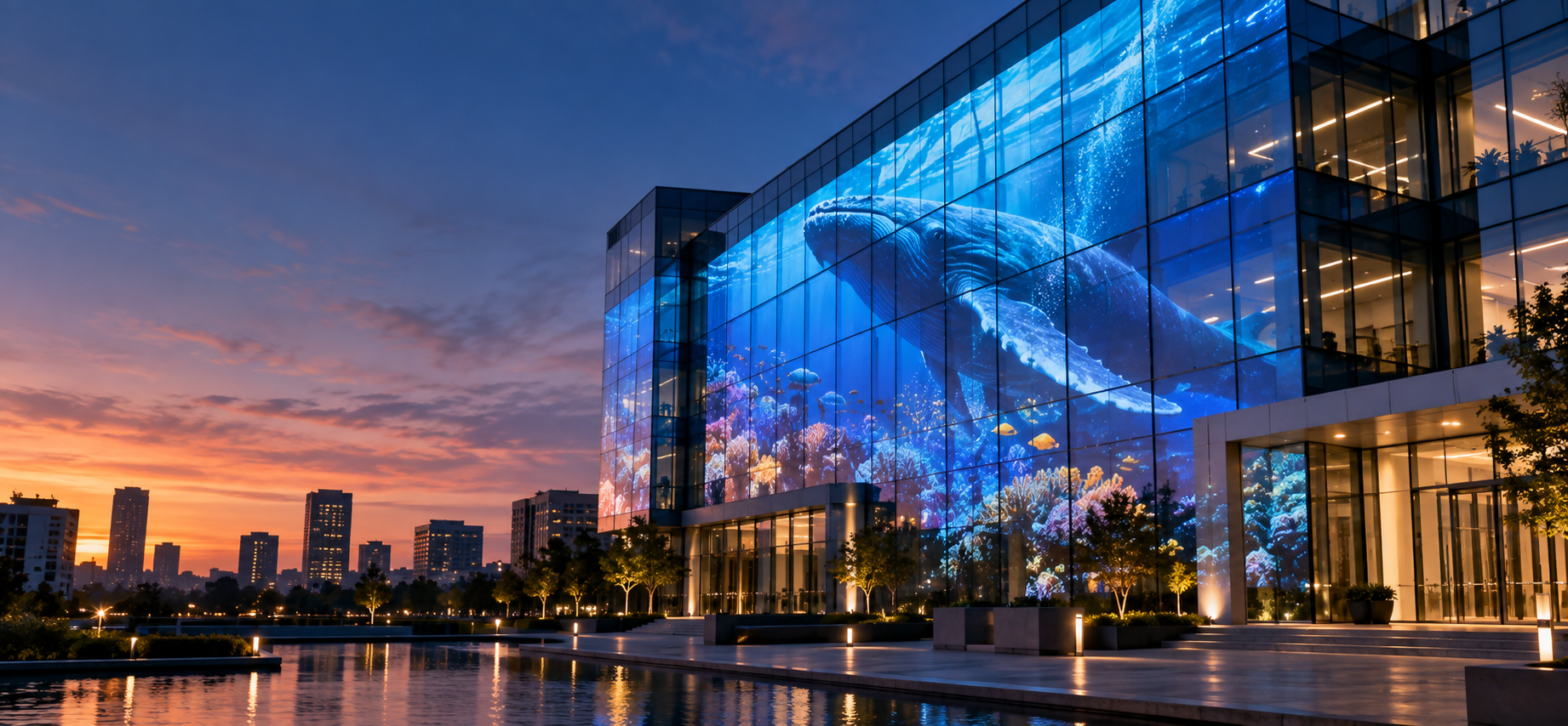 Projection mapping across architectural windows